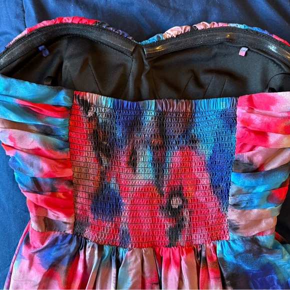 Jessica Simpson Twist Front Multicolor Strapless Maxi Dress Size 2 Formal Prom - Picture 4 of 8